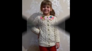 Кардиган для Девочки Спицами на 8 лет - 2019 / Cardigan for Girl Spokes for 8 years