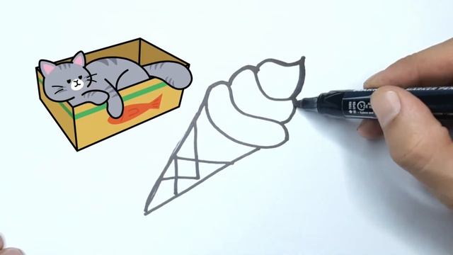 Bolalar uchun muzqaymoq rasmini chizish/Рисование мороженого для детей/Drawing ice cream for kids