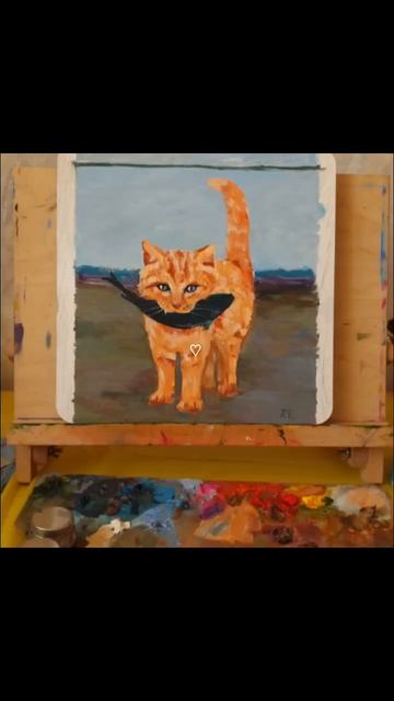 олія, двп, 25/25 Рудий🐱. #art #oilpainting #artist #кіт #кітукраїнец смотреть онлайн
