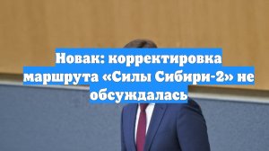 Новак: корректировка маршрута «Силы Сибири-2» не обсуждалась
