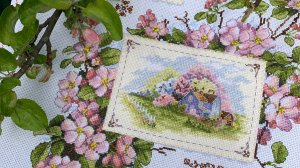 Вышивка крестом/Обзор набора и готовая работа «Весенний семплер» от Мережки.2020 г.
