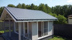 Каркасная беседка в фиброцементном сайдинге