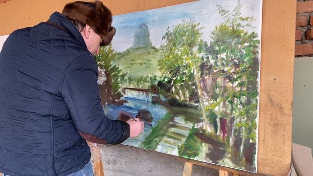 Подмалевок. Озера любви КЧР, гора Железноводск масло/холст 80 на 120 см. Зилавди Яшуркаев.