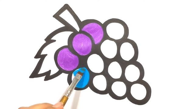 Bolalar uchun uzum rasm chizish | Рисунок винограда для детей | Drawing a grape for children