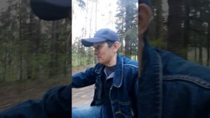 В лесу красиво, поездка на самодельном электро - мото - технике.