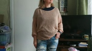 Джемпер спицами  из буретного шелка.Готовая работа.