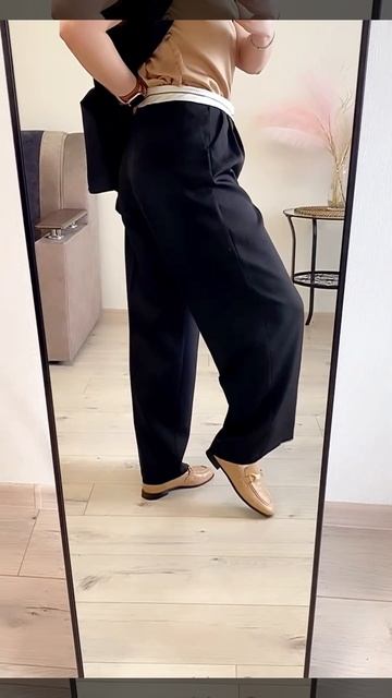 Широкие БРЮКИ с контрастным поясом‼️ Ссылка на #aliexpres смотреть онлайн