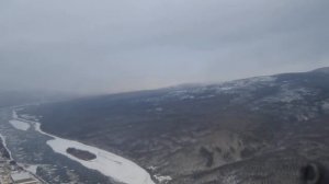 Вид из кабины. Ан-24. Заход и мягкая посадка в Бодайбо Ир