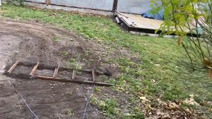 Выравниватель земли под газон, с подручных средств