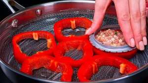Красный перец и фарш! 10 минут и вкусный ужин на столе!