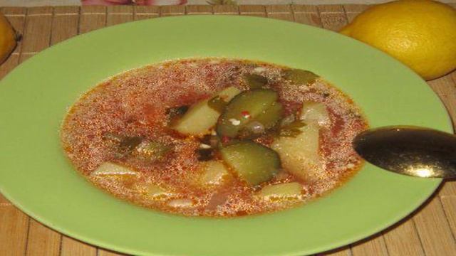 Рассольник с фасолью