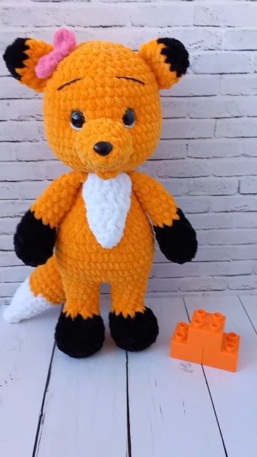 🦊 Вязаная игрушка - ЛИСИЧКА📏Высота - 29 см. Обзор на игрушку. Подробнее в описании.