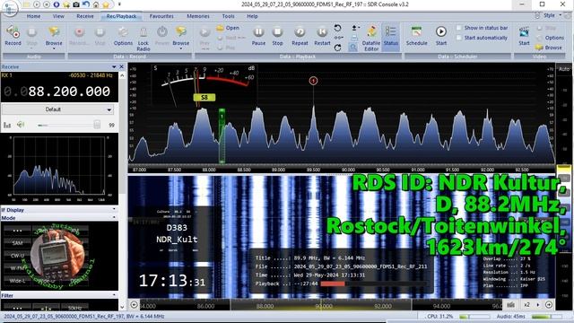 29.05.2024 14:07UTC, [Es], NDR Kultur, Германия, 88.2МГц, 1623км, поверх местной станции на 88.3МГц