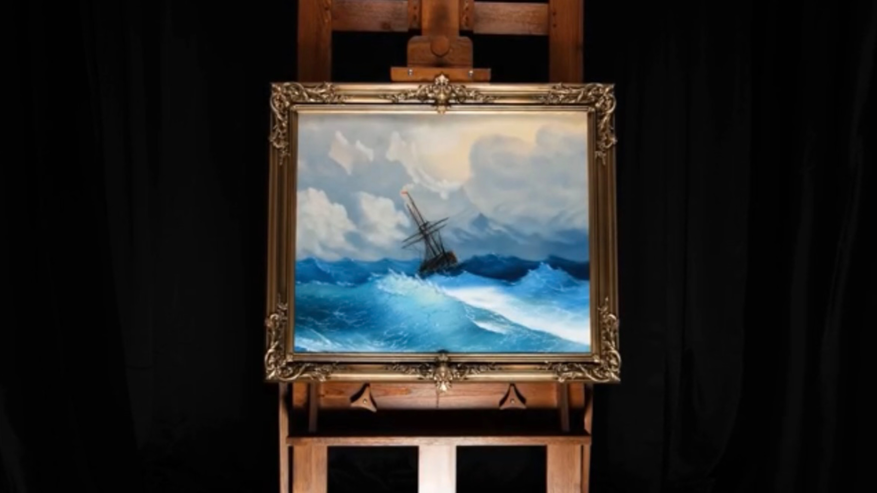 Иван Айвазовский «Корабль в бурном море» 50х60 см смотреть онлайн