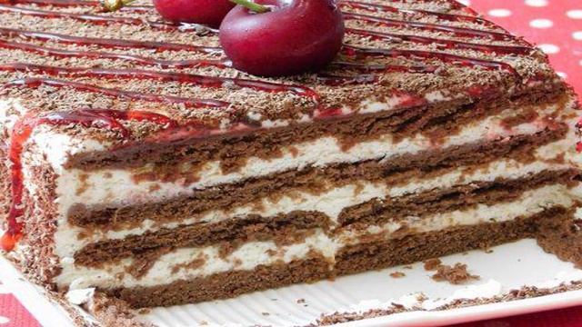 Творожный торт из печенья