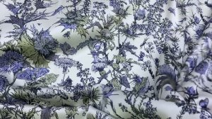 Шёлк   атласный жемчужного цвета с принтом   колючки 46737