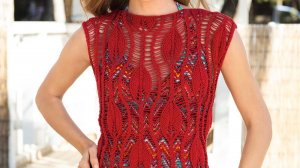 Нежный узорчик спицами