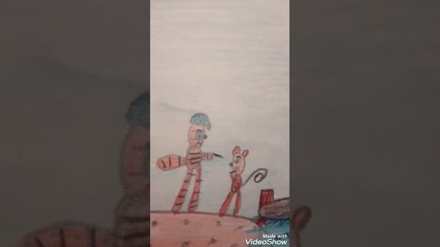 тигренок - Тимур и обезьянка Лариска диафильм со звуком детям часть 3тигренок- спасатель 1994 г
