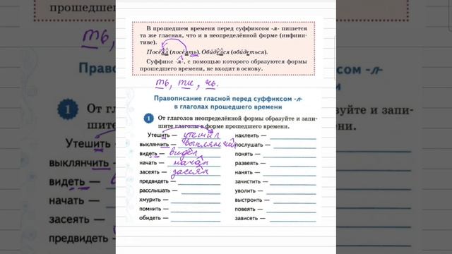 5 кл. Прошедшее время глагола смотреть онлайн