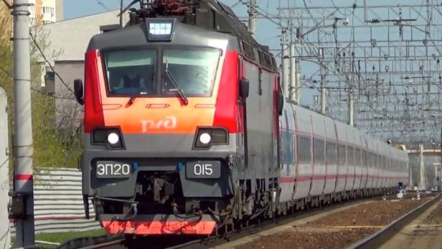 Приветливый ЭП20-015 с поездом "Стриж" №705 "Нижний Новгород – Москва":-):-) смотреть онлайн
