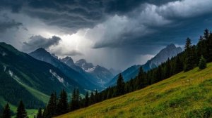 Звуки природы, гроза в горах, музыка для релаксации, медитации и сна