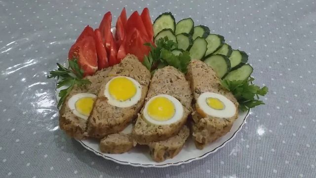 Нежнейший домашний рулет с яйцом. смотреть онлайн