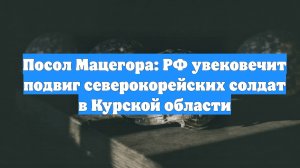 Посол Мацегора: РФ увековечит подвиг северокорейских солдат в Курской области