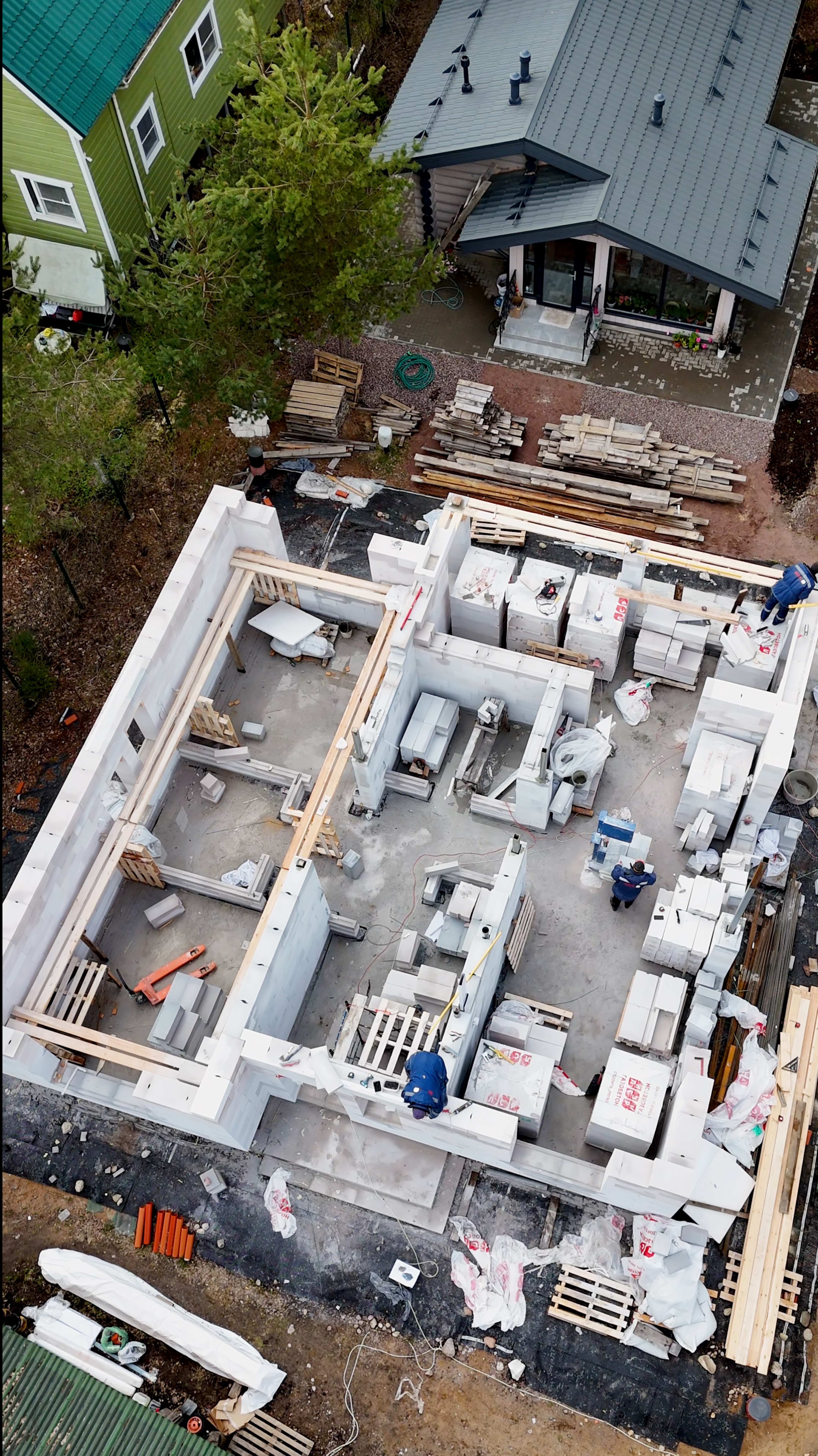 Дом 132 м2 из газобетона на плите строим в Сертолово #газобетон #дом #строительство