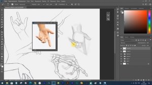 Ускоренное видео рисования позы рук в Photoshop. Digital Speedpaint. Step by Step