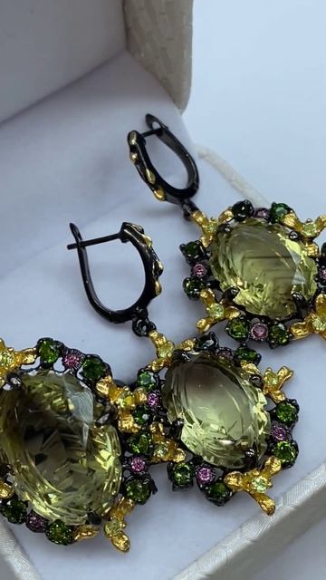 Набор серебро Раухцитрин Гранат Хромдиопсид Хризоли? смотреть онлайн