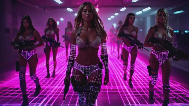 Звездные девушки в неоновом свете. Star Babes – Neon Grid Retro. Mr. Tech Prophet