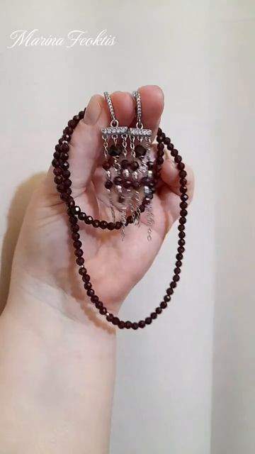 Украшения с гранатом #авторскиеукрашения #творчество смотреть онлайн