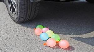 Эксперимент с автомобилем! Краш тест vs Давить колесом Ледяные Водяные Бомбы! АСМР - звуки!