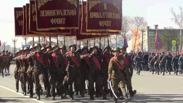 Военный парад в Южно-Сахалинске