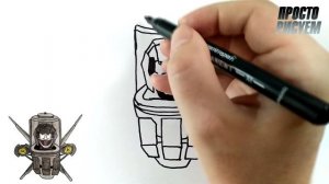 Рисуем Астро глич скибиди туалет