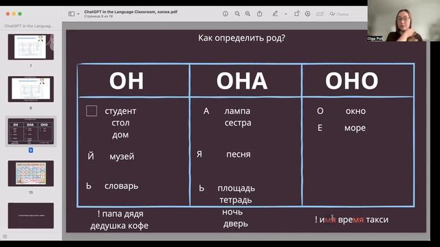 Методика преподавания РКИ: как объяснять род существи