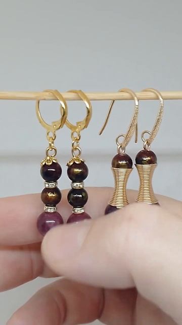 Серьги с натуральным гранатом  #серьги #серьгисгранат?