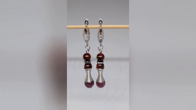 Серьги "Рубиновый блеск" с гранатом #jewelry #гранатовыесе