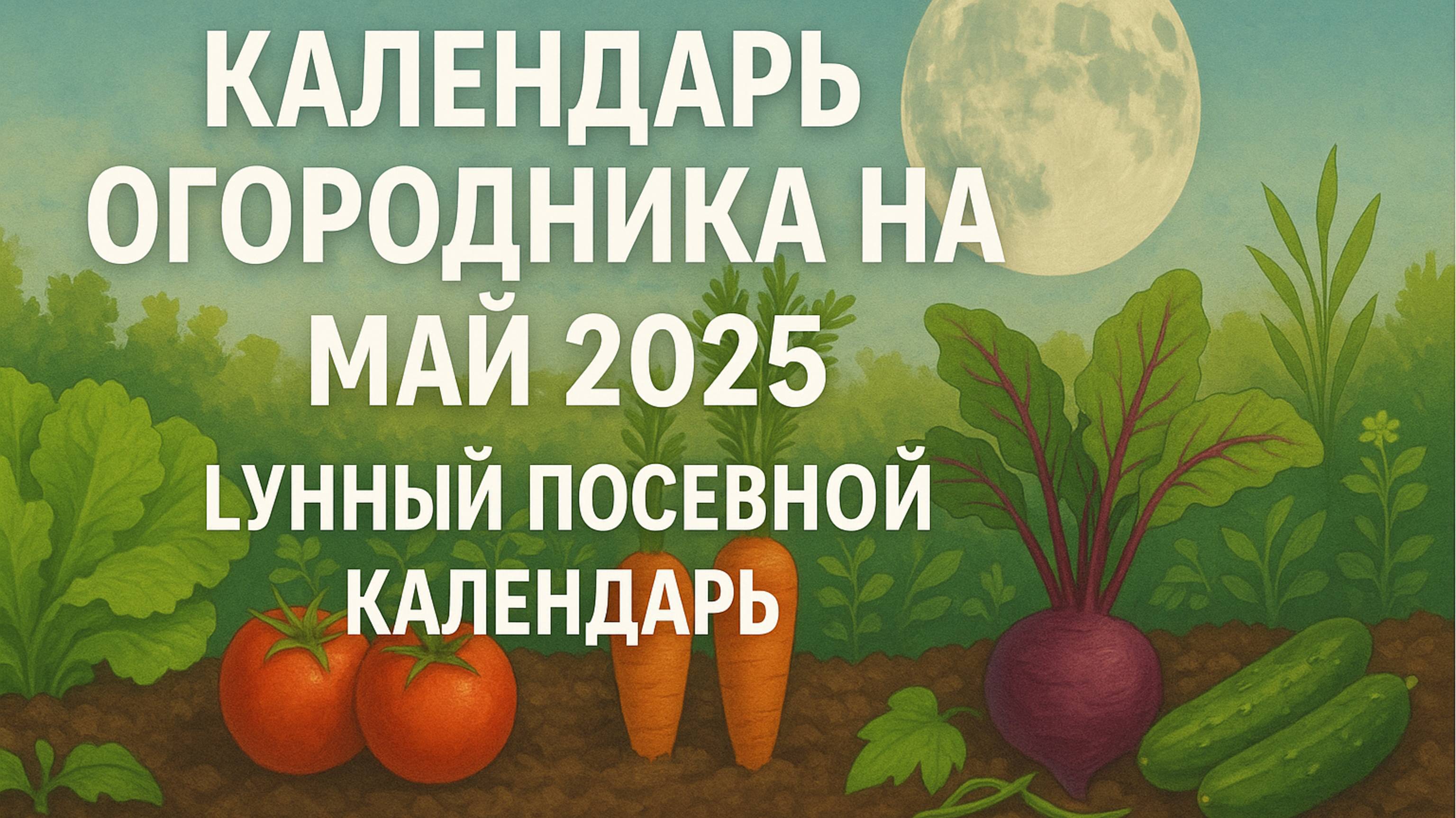 Календарь огородника на май 2025. Лунный посевной календарь.