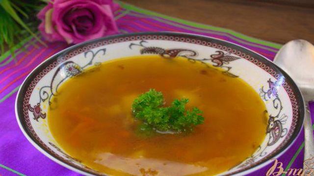Суп с кусочками говядины