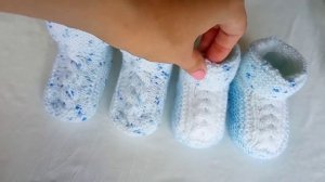 Детские пинетки вязаный спицами