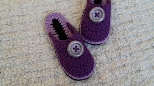 Тапочки из трикотажной пряжи крючком.