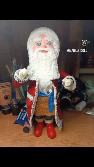 Рождение игрушки. Дед Мороз. Ручная работа. Папье-маше, смотреть онлайн