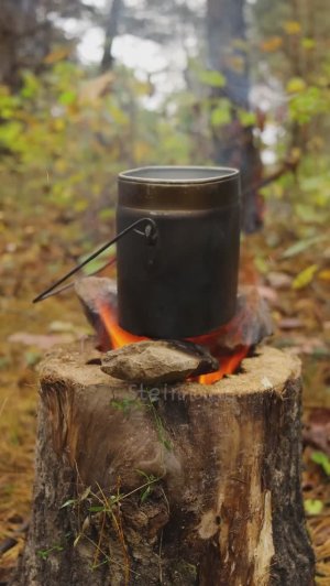 Бушкрафт в лесу - Отличная самоделка для костра из старого бревна