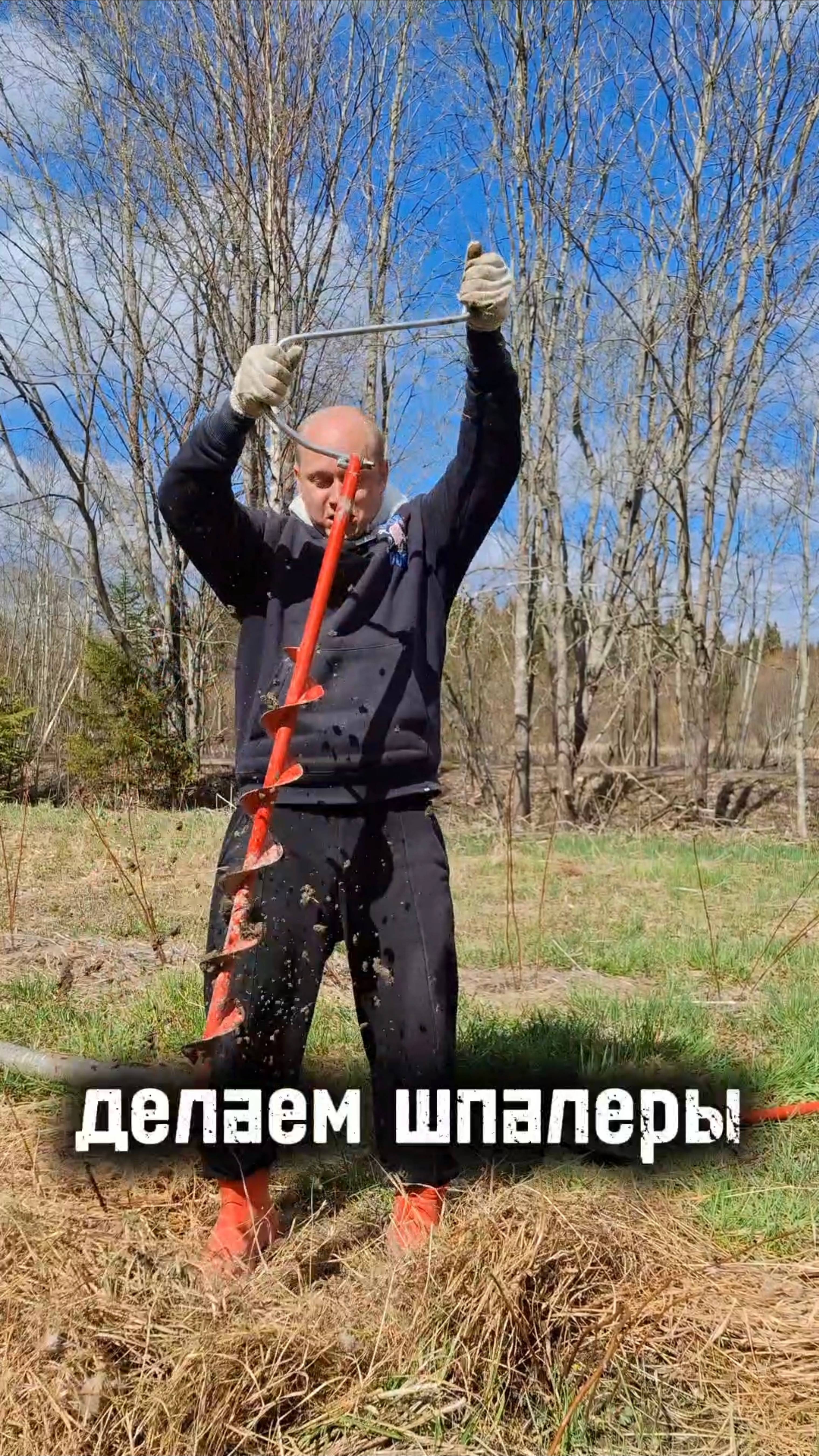Создание шпалер для малинника