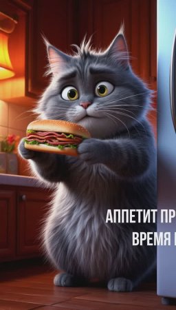 Котик, холодильник, аппетит, анекдот. Смешные котики.