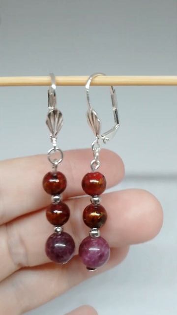 Серьги "Гранатовая симфония" #гранатовыесерьги #серьг?