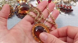 423. Винтажная бижутерия с кристаллами.Коро,Сфинкс,Нола