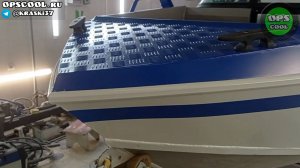 Покраска лодки YAVA 470 Волжанка нашими полиуретановыми эмалями RAL 9018 и 5005