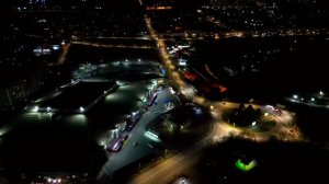 ночной город Находка (аэросъёмка)